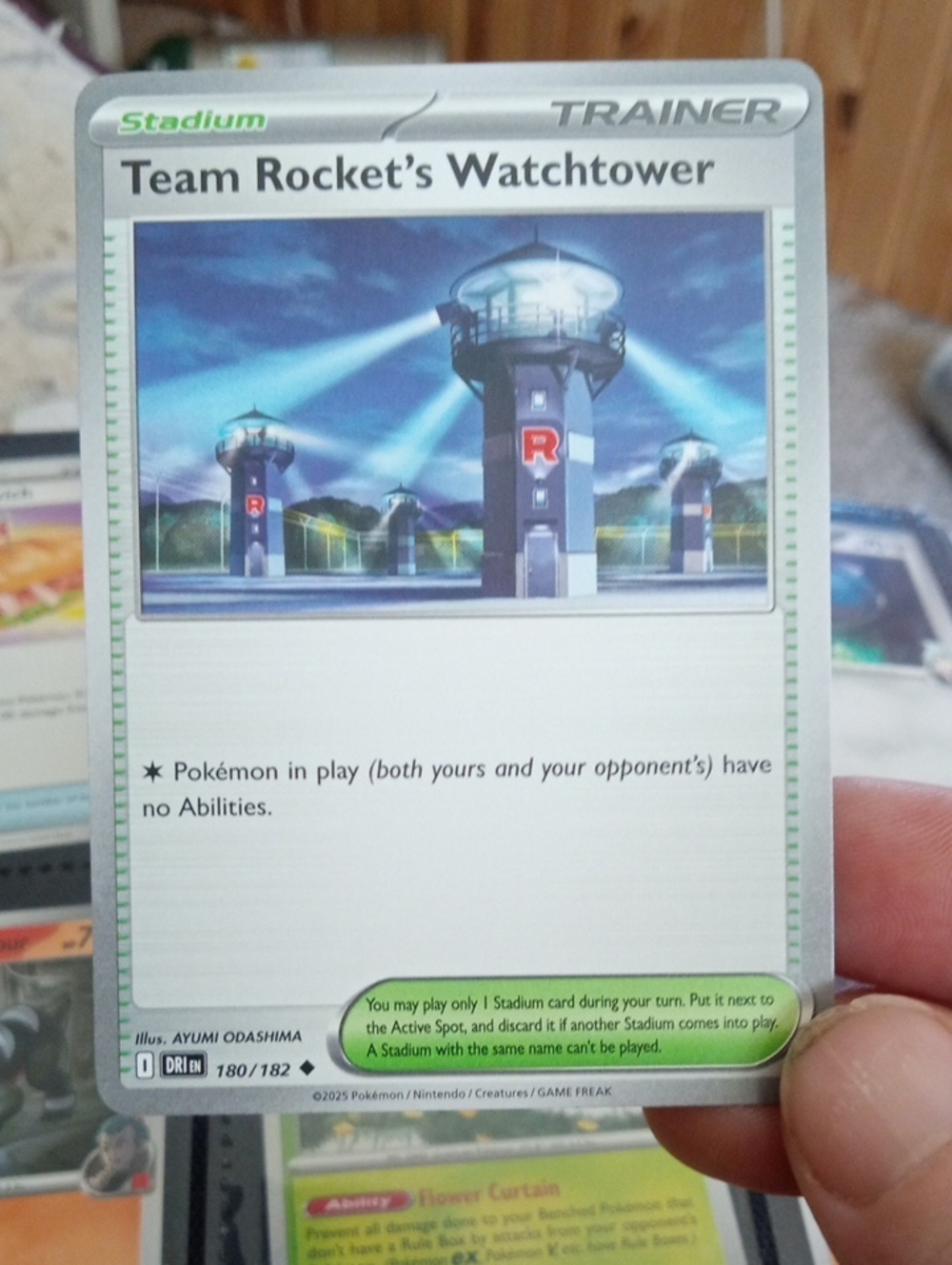 Pokemon Team Rocket's Watchtower Stadium Card - Blue